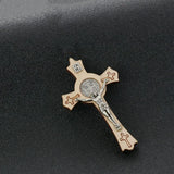 Diyalo 10Pcs Wooden INRI Crucifix Jesus Charm St. Benedict Crosses Pendant