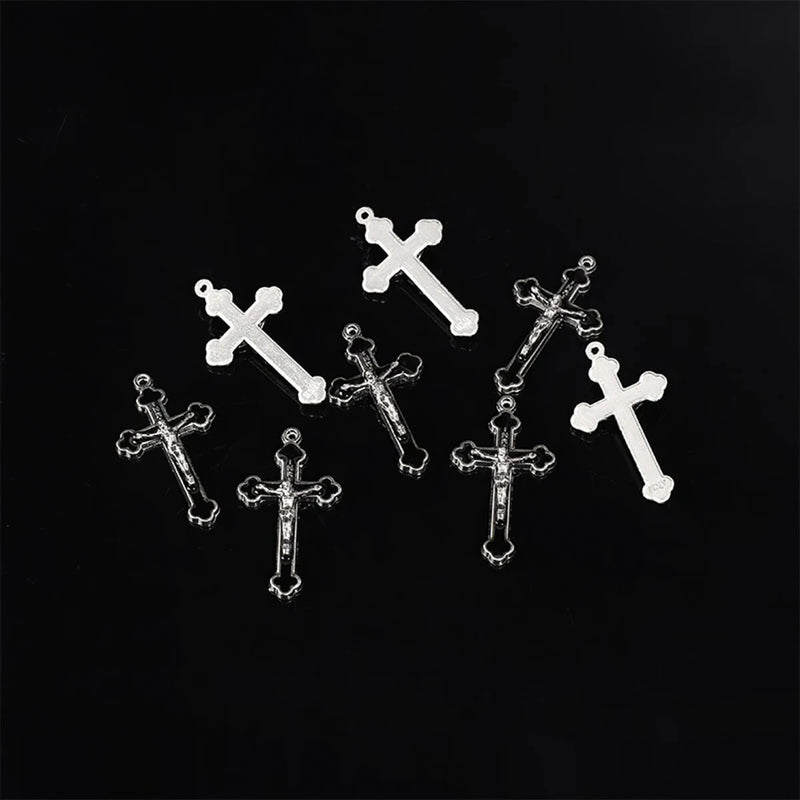 10Pcs/Lot Crucifix Cross Pendant Charms for DIY Rosary Necklace