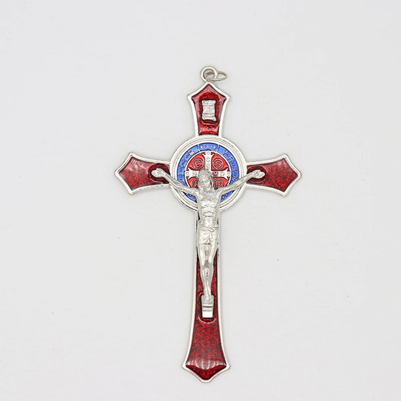 Religious St Benedict Wall Cross Crucifix Pendant 11x7cm