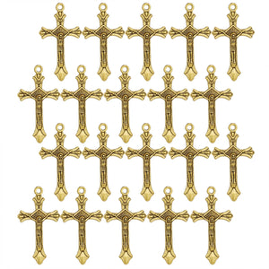 20Pcs Catholic Crucifix Jesus Cross Charms INRI Holy Christ Pendants