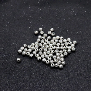 Diyalo 50Pcs Metal Silver 5mm Loose Cross Beads DIY Rosary Necklace Bracelet
