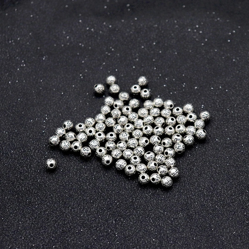 Diyalo 50Pcs Metal Silver 5mm Loose Cross Beads DIY Rosary Necklace Bracelet
