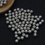 Diyalo 50Pcs Metal Silver 5mm Loose Cross Beads DIY Rosary Necklace Bracelet