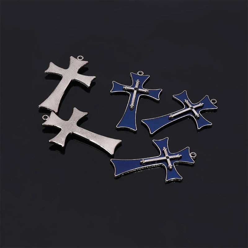 Diyalo 5Pcs Enamel Crucifix Jesus Cross Pendants for DIY Jewelry Making
