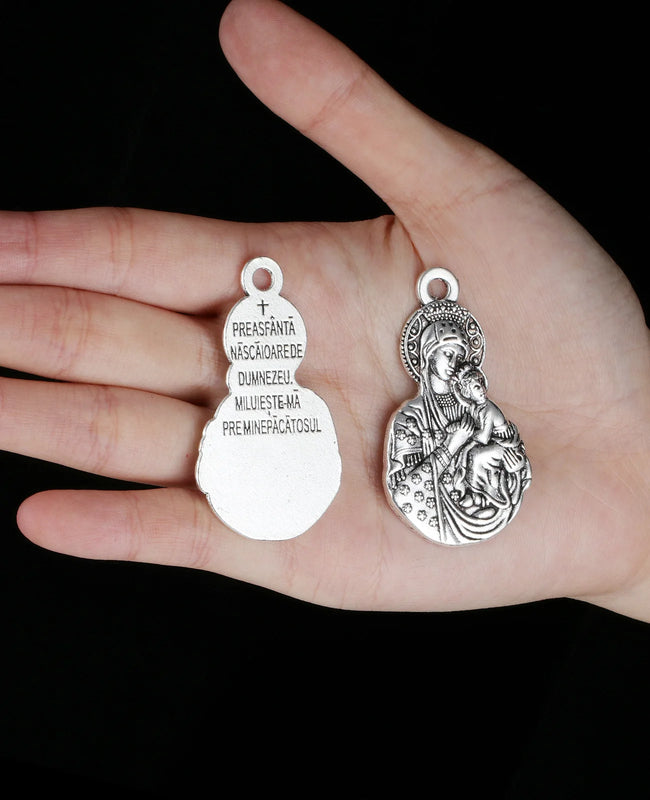 Diyalo 5Pcs Our Lady Theotokos Iverskaya Pendant DIY Rosary Chaplet Necklace
