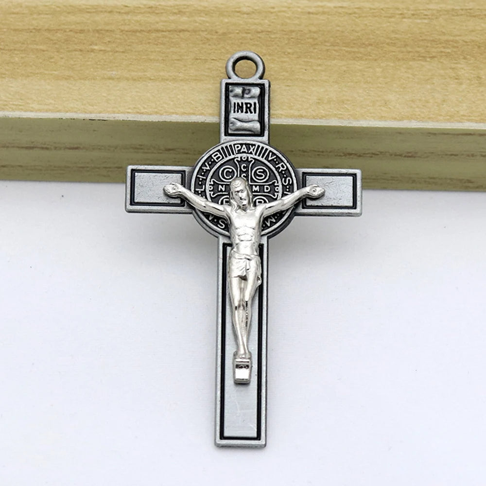 Vintage Bronze St. Benedict Crucifixion Pendant Charms - 5Pcs/Lot