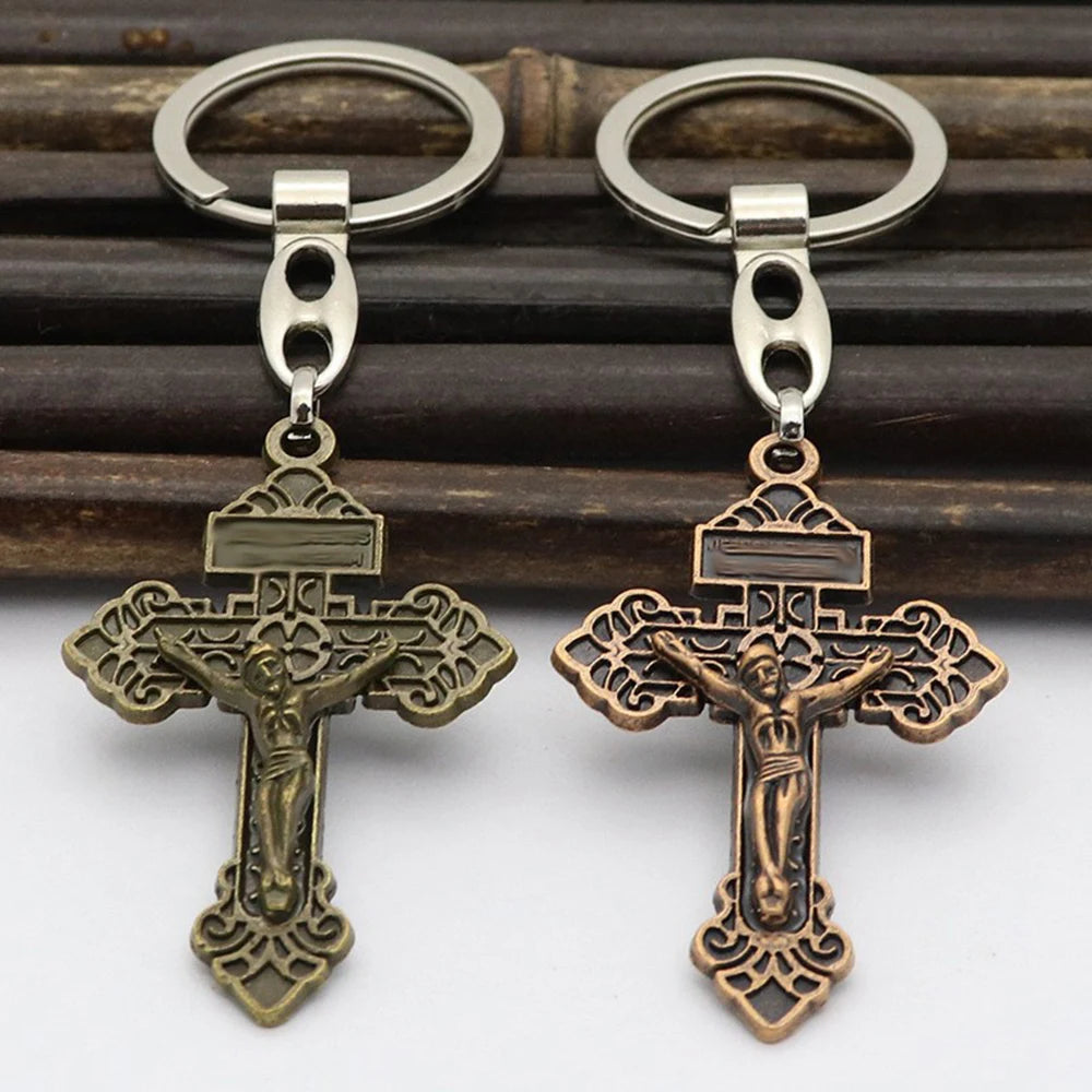 Ancient Bronze Heart Cross Pendant Charms for DIY Rosary Chaplet