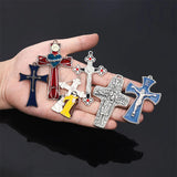 Diyalo 5Pcs Christian Enamel Jesus Charms for DIY Jewelry Making