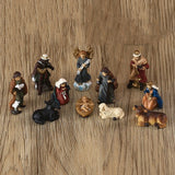 Mini Nativity Scene Set Resin Decor Church Statue Ornament