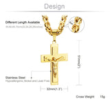 Diyalo Heavy Crucifix Cross Pendant Necklace Men Stainless Steel Male Necklaces