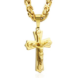 Diyalo Jesus Cross Necklace Stainless Steel Crucifix Pendant