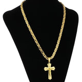 Diyalo Jesus Cross Necklace Stainless Steel Crucifix Pendant