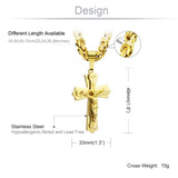 Diyalo Jesus Cross Necklace Stainless Steel Crucifix Pendant