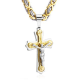 Diyalo Jesus Cross Necklace Stainless Steel Crucifix Pendant