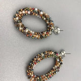 Crystal Bead Teardrop Earrings Bohemia Pendant Earrings
