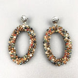 Crystal Bead Teardrop Earrings Bohemia Pendant Earrings