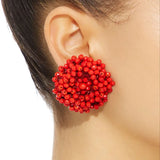 Bohemian Braid Round Crystal Earrings Statement Jewelry
