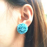 Crystal Small Round Flower Women'S Earrings Boho Stud Earing Christmas Jewelry