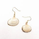 Leaf Cowrie Shell Drop Earrings Golden Boho Jewelry Oorbellen Kolczyki