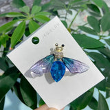 Women Brooch Style Elf Insects With Crystle Wings Lapel Pins Jewelry