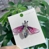 Women Brooch Style Elf Insects With Crystle Wings Lapel Pins Jewelry