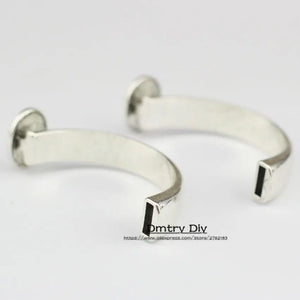 Dmtry 3pcs Half Cuff Hook Bracelet Finding for 2*8mm DIY Charms C0007