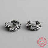 Braided Twist 925 Sterling Silver Circle Earring Hoop Wedding Jewelry