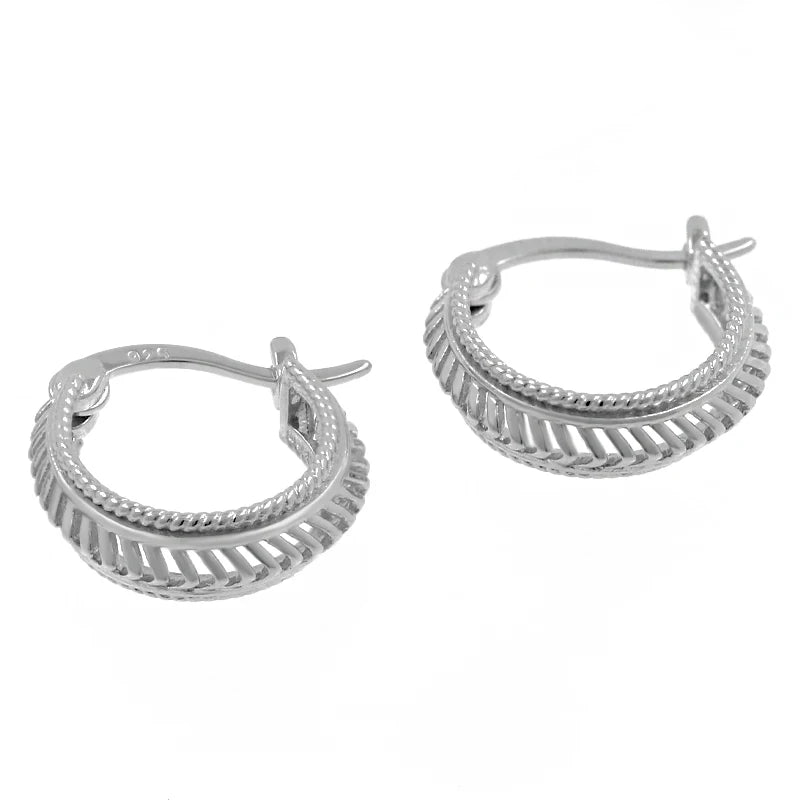 Braided Twist 925 Sterling Silver Circle Earring Hoop Wedding Jewelry