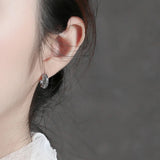 Braided Twist 925 Sterling Silver Circle Earring Hoop Wedding Jewelry