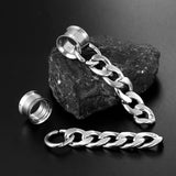 Doearko 2PCS Chains Ear Plugs Tunnels Gauges Body Jewelry