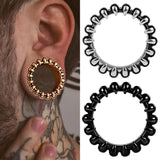 Doearko 2PCS Vintage Tooth Ear Gauges Tunnels Steel Plugs Women Piercing