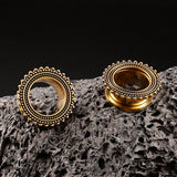 Doearko Stainless Steel Pattern Screw Ear Expander Gauges Plugs Tunnels Earrings