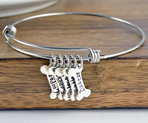 Dog Bone Bangles Adjustable Bracelets BFF Friendship Jewelry