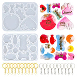 Dog Bone Tag Molds with Key-Rings for DIY Crafts