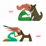 Long Hair Dog Girl Keychain Resin Mold DIY Ornaments Desktop Decoration