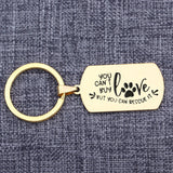 Dog Lover Keychain - Rescue Engraved Stainless Steel Car Key Holder