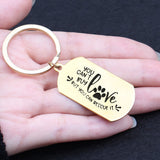 Dog Lover Keychain - Rescue Engraved Stainless Steel Car Key Holder