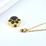 Dog Paw Cremation Jewelry Stainless Steel Resin Cats Pet Urn Ashes Necklace