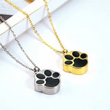 Dog Paw Cremation Jewelry Stainless Steel Resin Cats Pet Urn Ashes Necklace