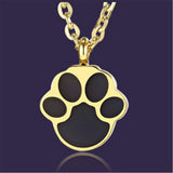 Dog Paw Cremation Jewelry Stainless Steel Resin Cats Pet Urn Ashes Necklace