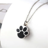 Dog Paw Cremation Jewelry Stainless Steel Resin Cats Pet Urn Ashes Necklace
