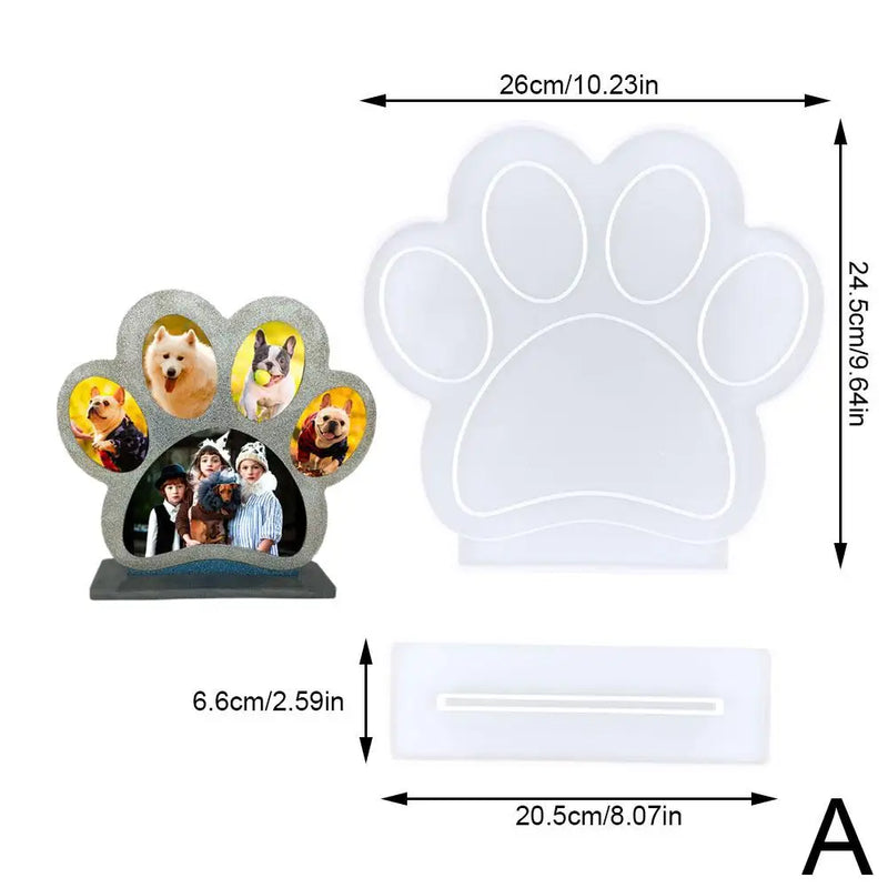 Dog Paw Silicone Photo Frame Mold for Epoxy Resin DIY