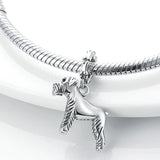 Schnauzer French Bulldog Sterling Silver Charm Bead for Bracelet DIY Jewelry