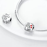 Schnauzer French Bulldog Sterling Silver Charm Bead for Bracelet DIY Jewelry