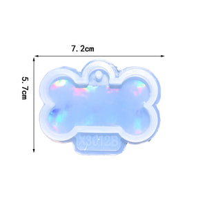 Dog Tag Bone Keychain Silicone Mould for DIY Epoxy Resin