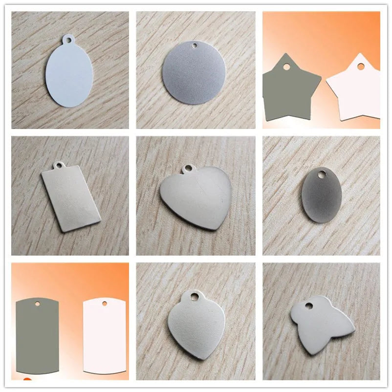 Dog Tag Sublimation Pendants Heat Transfer Blank Charm 20 Styles