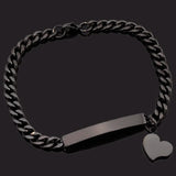 Hearts Bracelets Women Link Chain Jewelry Stainless Steel ID Bangle