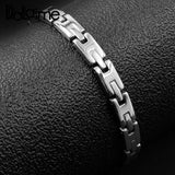 Unisex Stainless Steel Silver H-shaped Bracelet
