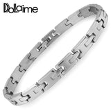 Unisex Stainless Steel Silver H-shaped Bracelet