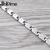 Unisex Stainless Steel Silver H-shaped Bracelet